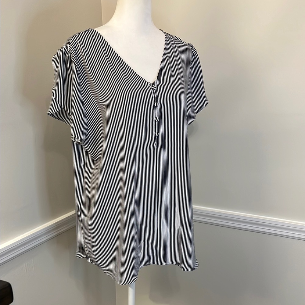 Striped Black and White Women's Top